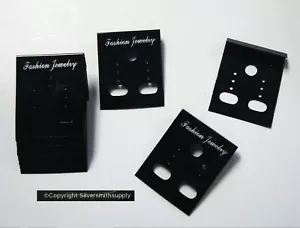 25 SCHWARZ Acryl Ohrring Displaykarten durchbohrt Clip auf Schmuck Display JD038 - Bild 1 von 3