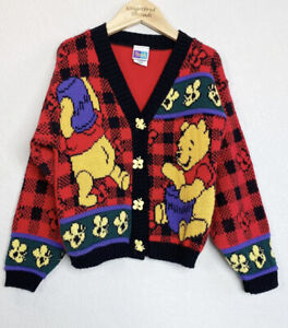Vintage-Disney-Winnie The Pooh-knit Cardigan sweater-bees-size 6x