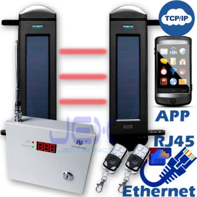 IR Beam Sensor Solar Powered Wireless Perimeter Security Alarm System TCP/IP App - Image 1 of 4