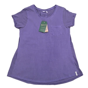 Camiseta Woolrich First Forks SS de bolsillo púrpura teñida con pigmento, ajuste regular. Talla S - Imagen 1 de 8