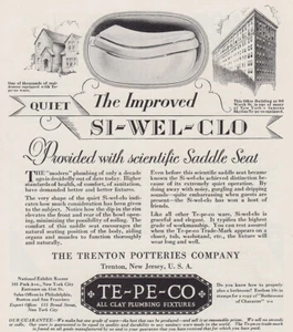 1930 Trenton Potteries: Ausgestattet mit wissenschaftlichem Sattelsitz Vintage Print Ad - Bild 1 von 1
