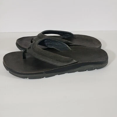 Sandalias sin cordones Chaco KIRKWOOD de cuero gris 9 para hombre Foto 1 de 4