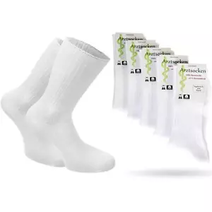 10 Paar Weiße 100% Baumwolle Arzt Klinik Diabetiker socken weiches naht 35 - 50 - Bild 1 von 8