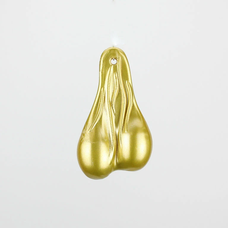 Bike Bull Testicles Eggs Balls Scripture Car Pick Up Trailer Metallic Brass Gold - Image 1 of 1