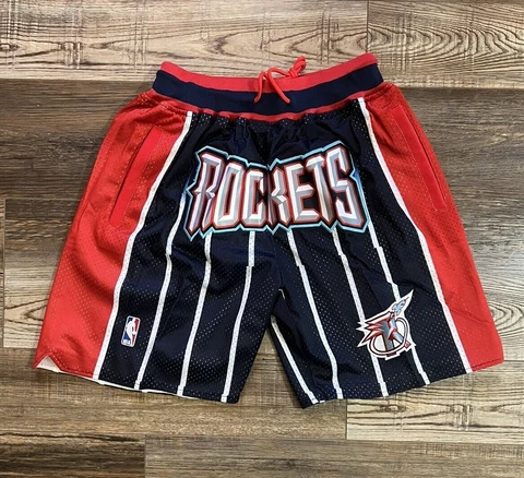 Houston Rockets Summer City Blue Basketball Shorts Stitched Team Style M-XL Cover