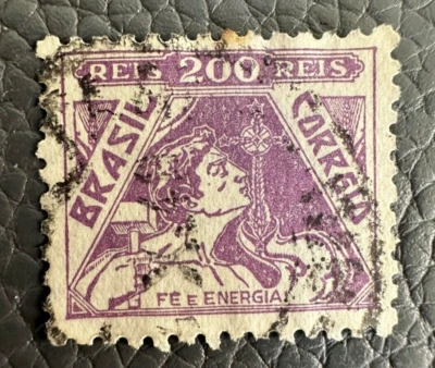 Brazil 1933 200 Reis Faith & Energy Stamp Violet - Image 1 of 2