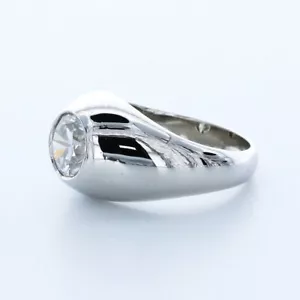 2.54 CTW G SI2 Round Cut Natural Certified Diamond White Gold Classic Mens Ring - Picture 1 of 3
