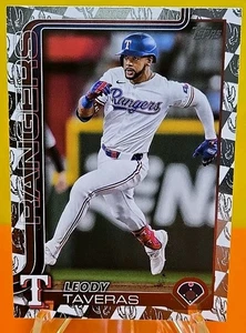 2025 Topps Series 1 Leody Taveras #50 "Spring Training Border" Texas Rangers - Picture 1 of 7