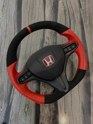 Volante deportivo de gamuza y napa de cuero para honda civic fd2/fn2 2006-12 Foto 1 de 4