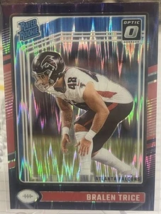 2024 Donruss Optic Purple Shock Bralen Trice Rated Rookie Atlanta Falcons #212 - Picture 1 of 2