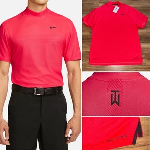 NWT Nike TW Tiger Woods Men's Dri-FIT ADV Golf Polo Red Mock Neck DR5324 850 XL - Picture 1 of 10