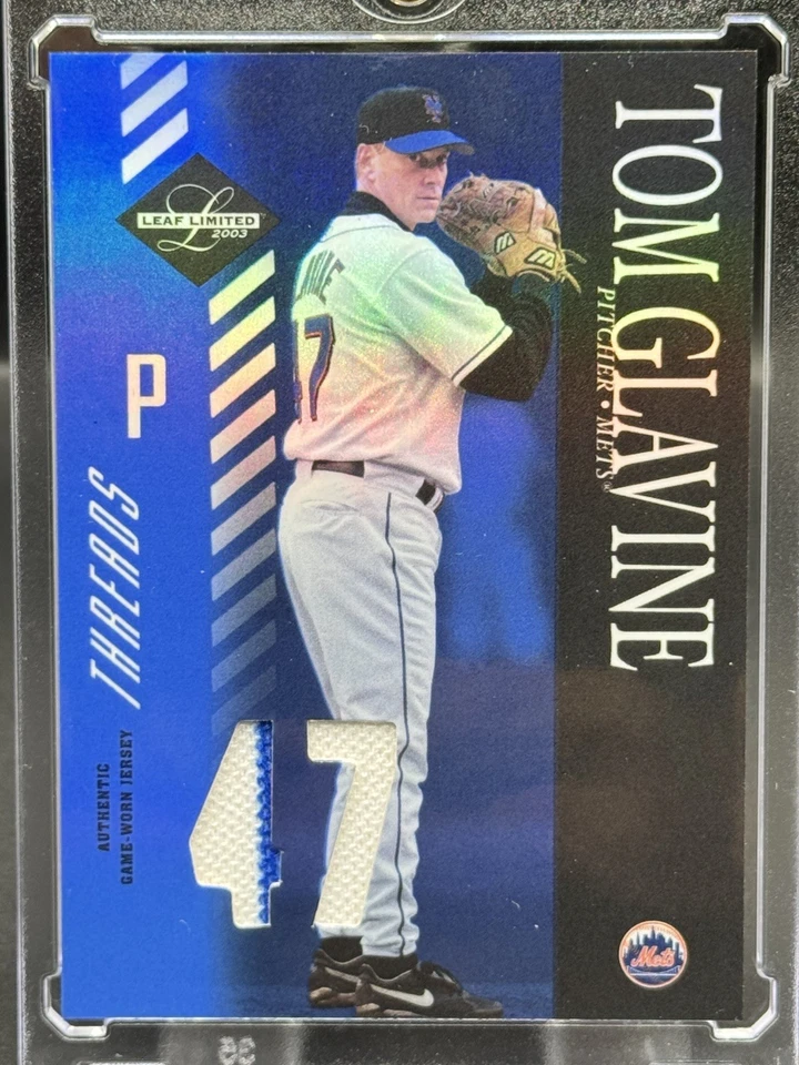 2003 Leaf Limited Tom Glavine 2 色比赛穿用球衣布贴/47 大都会队 — 第 1/2 张图片