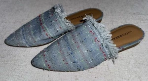 Lucky Brand Women's Sz 7 Bapsee Mule Slide Light Blue Denim Multicolor Slip On - Picture 1 of 5