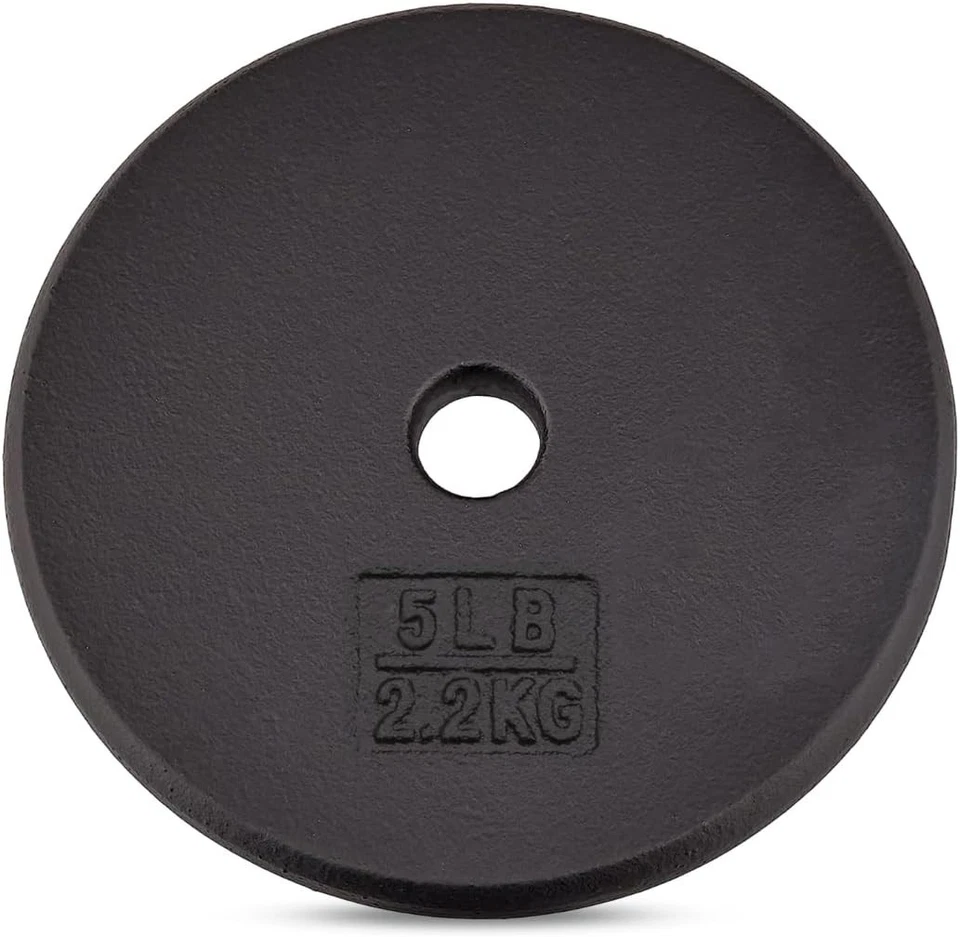 Yes4All Standard 1" Cast Iron Weight Plate - A. 5 LBS - Single 1-Inch Center