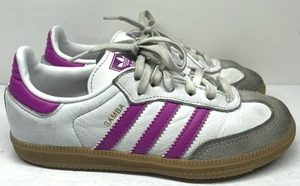 Kids Adidas Samba OG Leather White/Purple Kids Size 13 Athleisure - Picture 1 of 9