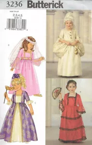 Patrón de costura Butterick 3236 disfraces de época flamenca Antoinette para niñas talla 2-5 - Imagen 1 de 2