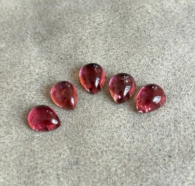 Nicht Erhitzt Rubellit Turmalin Birne Form Cabochons 10x8 MM 5 Teile Menge - Bild 1 von 4