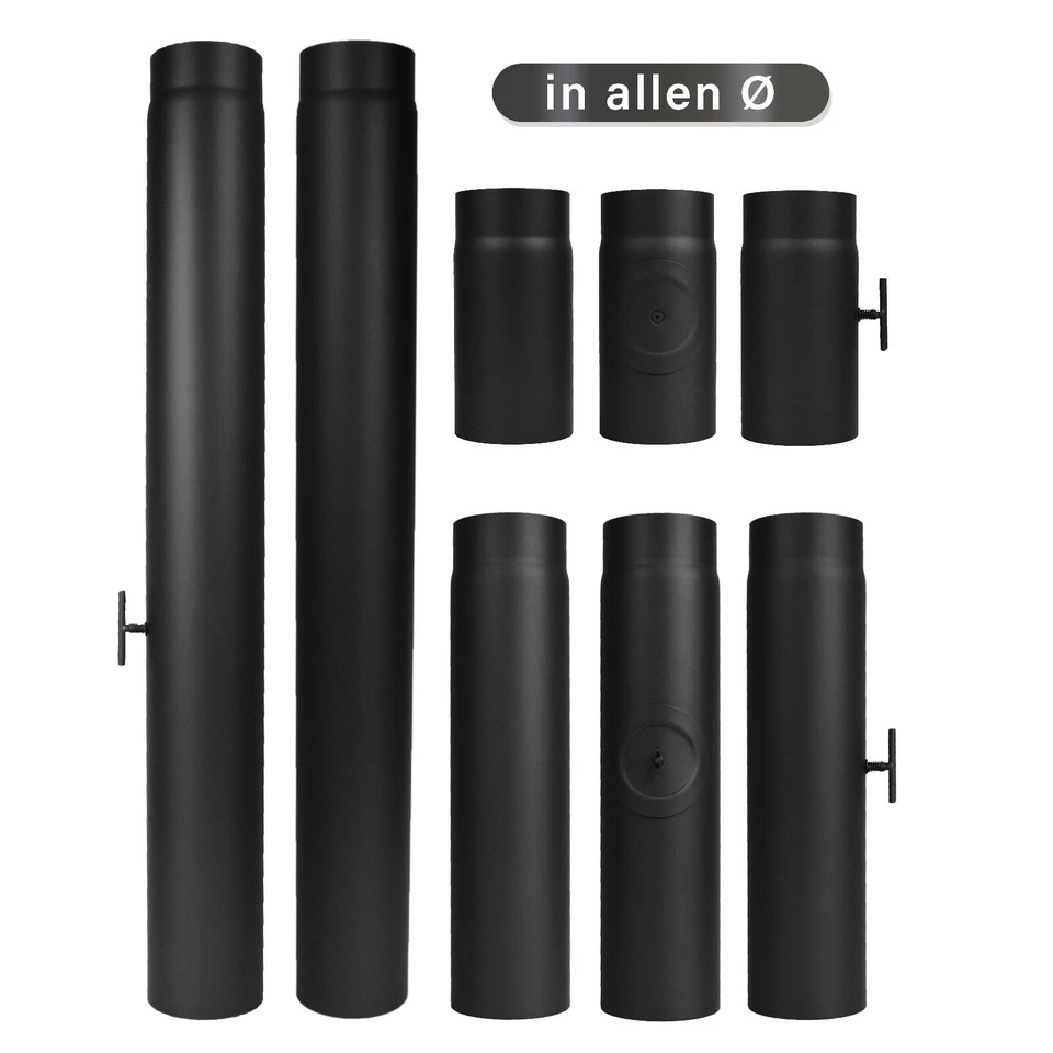 Verlängerungsrohr in allen Ø, Durchmessern, DN, Verlängerung Ofen Rohr Rauchrohr - Bild 1 von 1