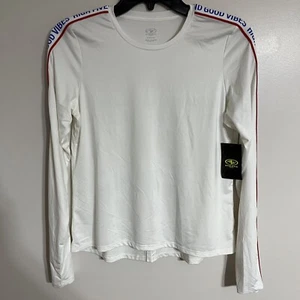 NWT Athletic Girls Good Vibes And High Fives On Sleeve Size XL 14/16 White - Picture 1 of 10
