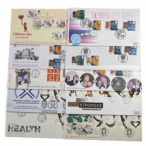 10x HEALTH NHS MEDICAL SCIENCE First Day Cover BUNDLE 1993-1998 Stamp PMK FDC