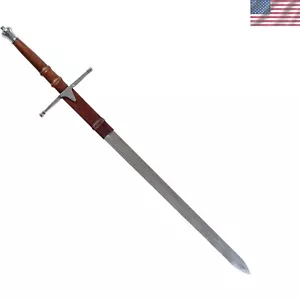 Authentic Braveheart William Wallace Sword with Leather Sheath - 40.75-Inch - Picture 1 of 4