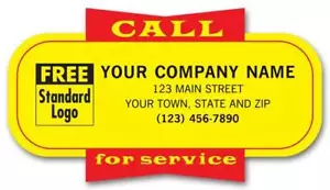 1000 etiquetas de servicio, "Call for Service", amarillo, acolchado / NEBS/Deluxe # 346-1 - Imagen 1 de 1