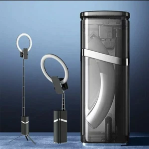 Faltbare Ringlampe Handy Selfie Halterung - Schwarz - Bild 1 von 10