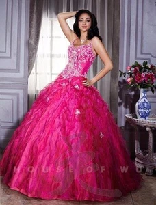 Tiffany 26662 Quinceanera Fuchsia Kaugummi Rosa Ballkleid Kleid Gr. 14 - Bild 1 von 2