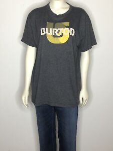 Burton Damen schmale Passform T-Shirt Größe XL grau und gelb Freizeit Top 