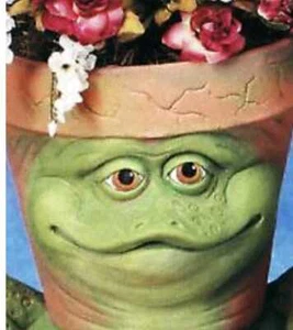 Frosch Gesicht Pflanzgefäß lackfertig unbemalt Keramik Biskus - Bild 1 von 2