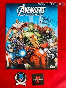 Foto autografata Mick Wingert firmata 11x14 Iron Man Avengers Beckett COA - Foto 1 di 1