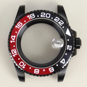 Cassa Orologio 40mm Acciaio Nero Nh35 Vetro Zaffiro per Seiko Nh35 Nh36 4R - Foto 1 di 29