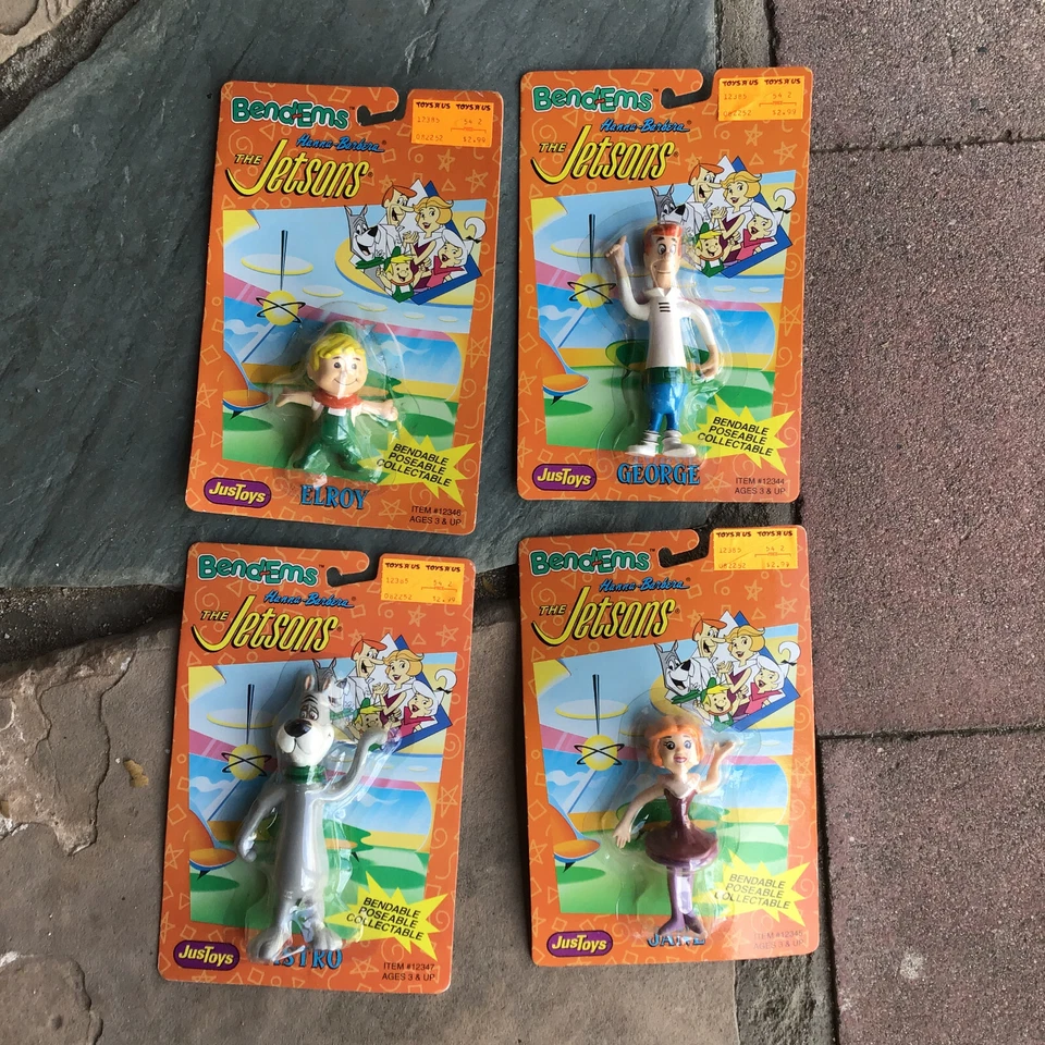 1992 Antigo Justoys Bend-Ems The Jetsons George, Jane Elroy Jetson Astro- Figuras - Imagem 1 de 4