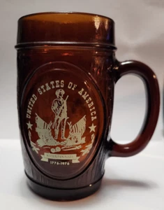 Here's to America 1776 - 1976 Bicentennial Minuteman Brown Beer Mug - Picture 1 of 5
