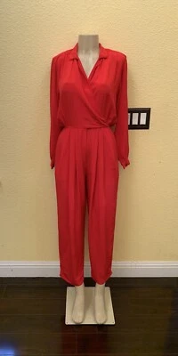 VTG Liz Claiborne Dresses Size 6 Red Long Sleeve Jumpsuit - Image 1 of 4