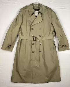 London Fog By Wamsutta 44R Men’s Classic Tan/Khaki Trench Coat Double Breasted - Picture 1 of 10