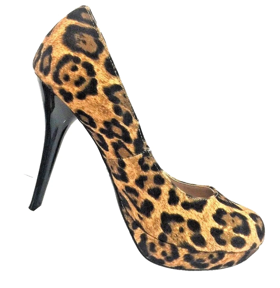 Zapatos Olsenboye Para Mujer Leopardo Estampado Animal Plataforma Tacones Altos Talla 9M Foto 1 de 4