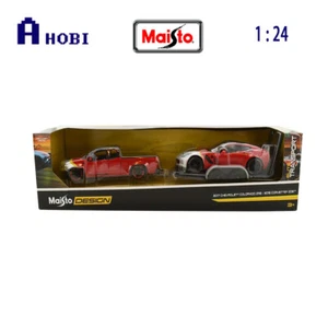 Maisto 1:24 Scale Chevrolet Colorado ZR2 & Corvette Z06 Elite Transport Set - Picture 1 of 1