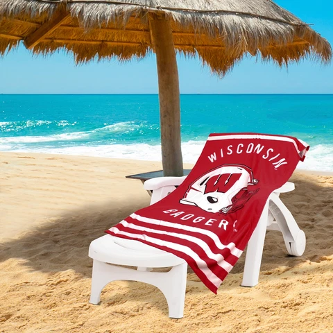 Northwest NCAA Wisconsin Badgers Stripes Beach Towel, 30" x 60" Cover
