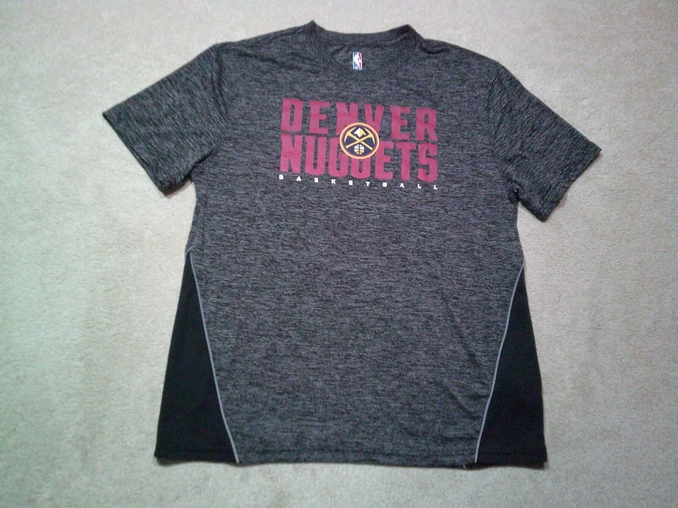 Denver Nuggets T Shirt Mens XL Extra Large Gray Double Sided - Image 1 of 4