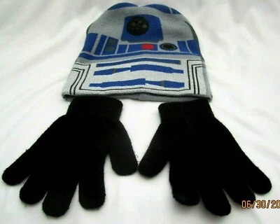 Disney Niños Star Wars R2D2 Únete a la Resistencia Gorro Tejido + Guantes-¡Nuevo! Foto 1 de 2