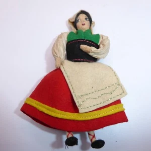 ITALIAN 5" Souvenir FELT DOLL IN Traditional Costume Capri? Exc Used Cnd - Picture 1 of 13