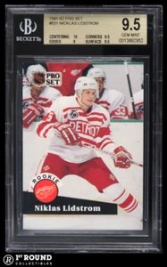 Nicklas Lidstrom RC BGS 9.5: 1991-92 Pro Set Rookie Card POP 9 - Picture 1 of 3