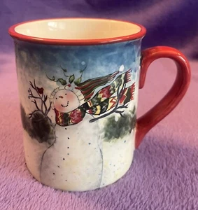 Certified International Coffee Mug Susan Winget A Snowman Mint - Picture 1 of 6