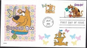 SCOOBY DOO  BUTTERFLY    DOG      FDC- DWc  CACHET - Picture 1 of 1