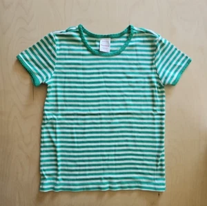 NEU MIT ETIKETT HANNA ANDERSSON MINTGRÜN GESTREIFT S/S PIMA POWER T-SHIRT TOP SHIRT 130 8 - Bild 1 von 4