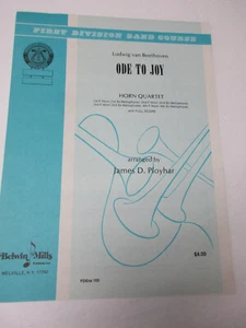 Beethoven Ode to Joy for Horn Quartet Sheet Music Belwin Score Parts - Picture 1 of 7