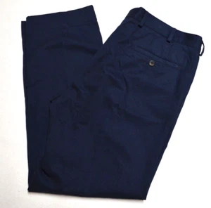 Fletcher Jones Mens Navy Blue Straight Legged Cotton Chinos Size 96 - Picture 1 of 13
