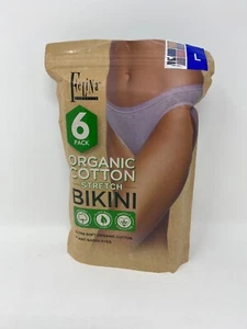 Felina Lingerie Organic Cotton Stretch Bikini Underwear Panties - Large - Picture 1 of 2
