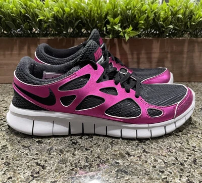 Nike Free Run+ 2 PRM EXT Running Shoes Black Rave Pink 555340-002 Women Size 9 - Image 1 of 4